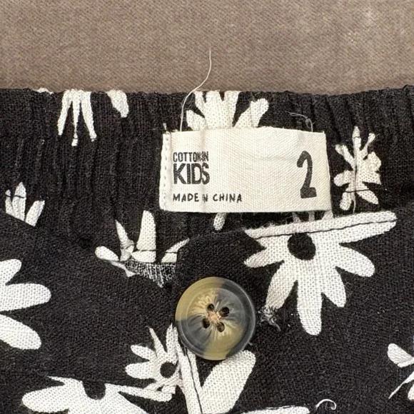 Cotton On Floral Black and White Girl’s Shorts - Picture 2 of 2